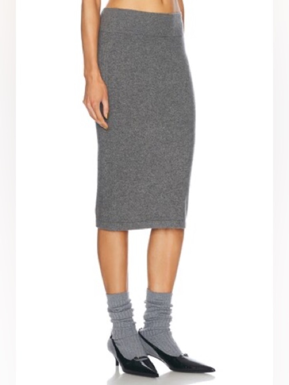 New Enza Costa Cashmere Skirt in Thunder - Picture 2 of 9